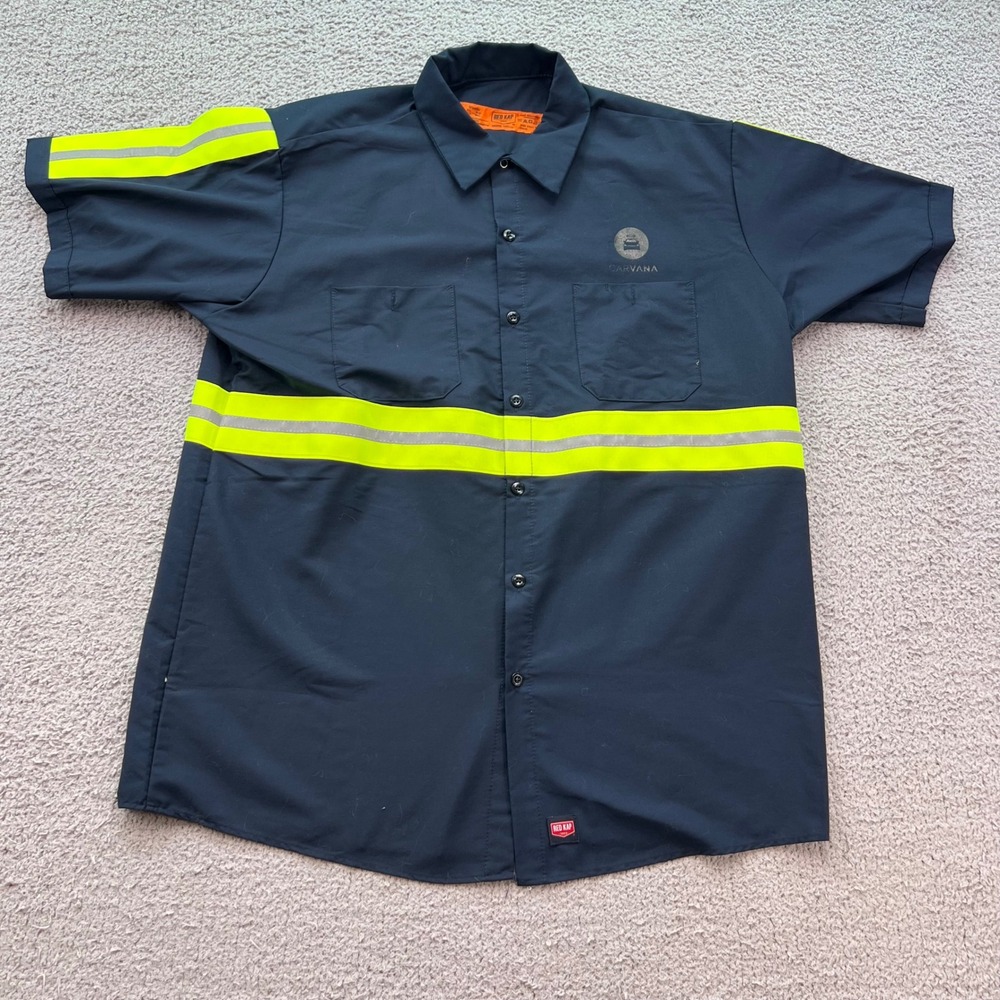 Red Kap Carvana Men XL Navy Blue Reflective High Visibility Short Sleeve Shirt